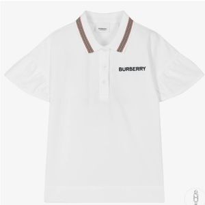Burberry Girl's Martina Flutter Sleeve Polo Shirt,